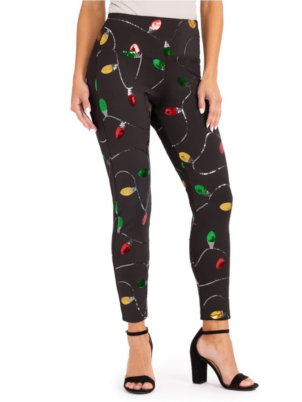 Tipsy Elves Black Holiday Light Bulb Leggings